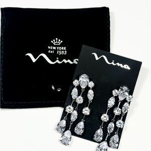 STUNNING Nina Silver and AAA grade CZ Chandelier Earrings NWT